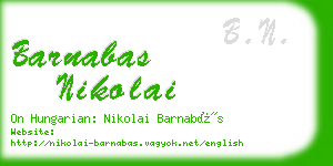 barnabas nikolai business card